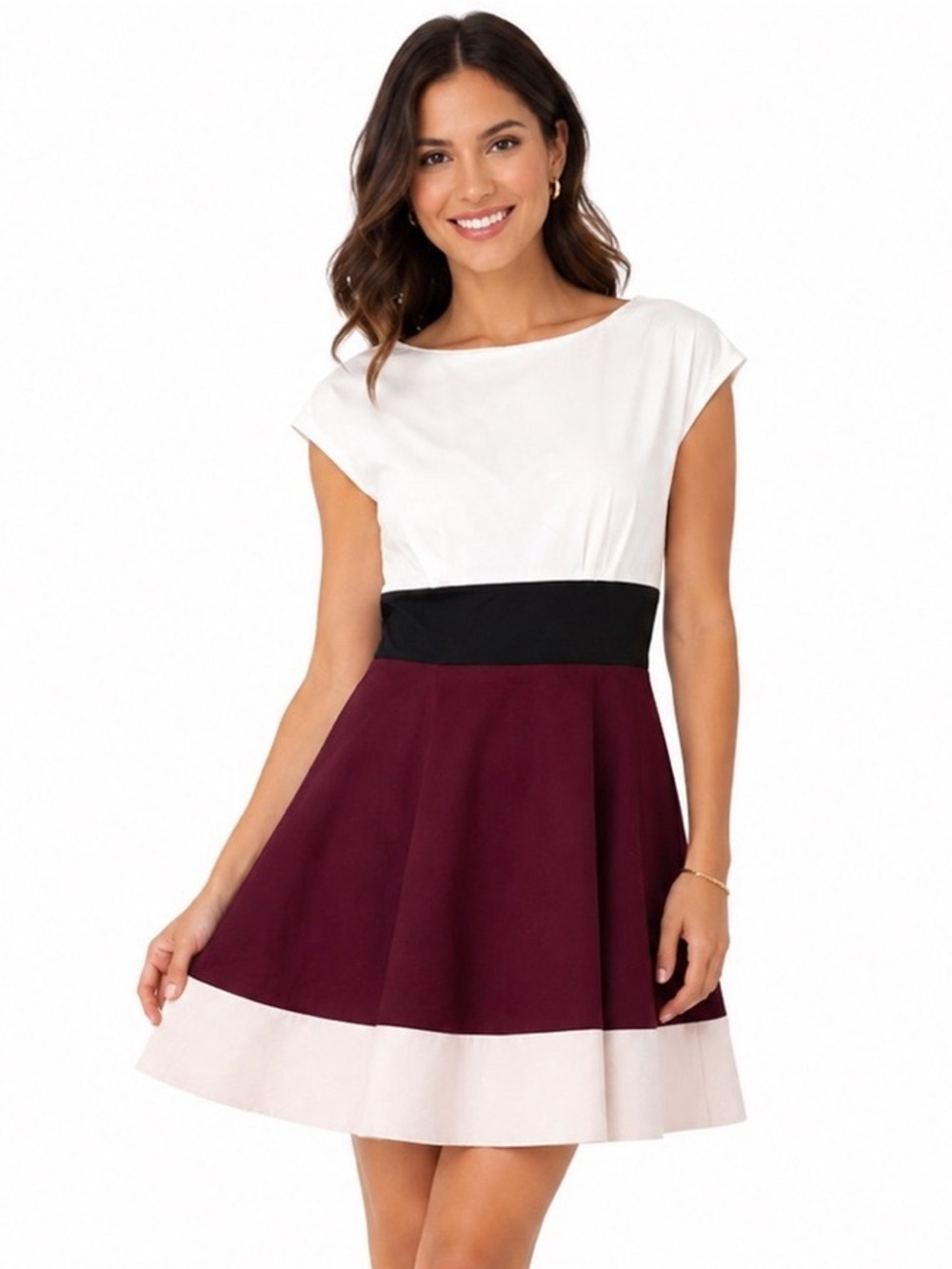 Kate Spade 2 Colorblock Fit & Flare Mini Dress Preppy Classic Designer Striped